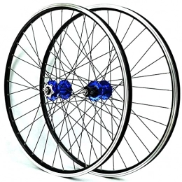 YUDIZWS Mountain Bike Wheel YUDIZWS Mountain Bike Wheelset 26" / 27.5" / 29" Disc / V Brake Cycling Wheels Quick Release 32 Holes Fit For 7-12 Speed Cassette Freewheels (Color : Blue, Size : 27.5inch)