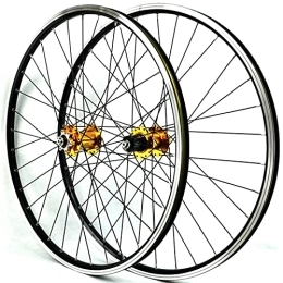 YUDIZWS Mountain Bike Wheel YUDIZWS MTB Wheelset 26 / 27.5 / 29 Inch Quick Release Mountain Cycling Wheels Disc / V Brake 32 Holes Fit For 7-12 Speed Cassette Freewheels (Color : Gold, Size : 29inch)