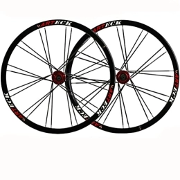 YUDIZWS Spares YUDIZWS MTB Wheelset 26 Aluminum Alloy Rim 24 Holes Disc Brake Fit 7 / 8 / 9 / 10 Speed Flat-spoke Mountain Bicycle Wheels Quick Release (Color : A)