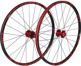 YZU Spares YZU 26 / 27.5 Inch Mountain Bike Wheelset, MTB Cycling Wheels Alloy Double Wall Rim Disc Brake Quick Release Sealed Bearings 8 9 10 11 Speed, Red, 26inch