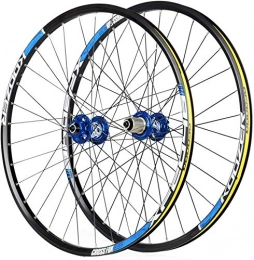 YZU Mountain Bike Wheel YZU Cycling Wheels For 26 27.5 29 Inch Mountain Bike Wheelset, Alloy Double Wall Quick Release Disc Brake Compatible 8-11 Speed, Blue, 27inch