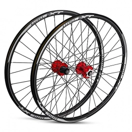 Zatnec Mountain Bike Wheel Zatnec 26 / 27.5 / 29 Inch Bike Wheel Mountain Bike Wheelset MTB Rim Aluminum Alloy Quick Release Disc Brake 32H 7-11 Speed Cassette (Color : Red, Size : 27.5INCH)