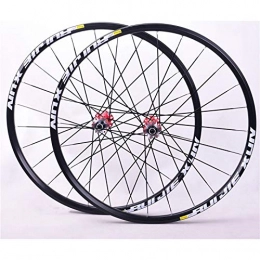 Zatnec Mountain Bike Wheel Zatnec 26'' 27.5'' 29'' Mountain Bike Wheels Carbon Fiber Bicycle Wheelset QR Front 2 Rear 4 Peilin Hube Double Wall Alloy Rim 8-9-10-11 Speed (Color : Red hub, Size : 26inch)