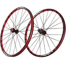 Zatnec Spares Zatnec 26'' 27.5'' Cycling Wheels Bicycle Wheelset For Mountain Bike Disc Brake Quick Release Double Wall Alloy Rim For 8 / 9 / 10S Cassette Flywheel (Color : Red hub red logo, Size : 27.5inch)