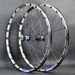 Zatnec Spares Zatnec 26 27.5 Inch Mountain Bike Wheelset Rim Front Rear Wheel Set Quick Release CNC 24 Holes Double Wall Alloy Rim For 7 / 8 / 9 / 10 / 11 / 12 Speed (Color : Black and blue hub, Size : 27.5inch)