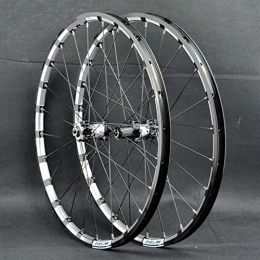 Zatnec Mountain Bike Wheel Zatnec 26 27.5 Inch Mountain Bike Wheelset Rim Front Rear Wheel Set Quick Release CNC 24 Holes Double Wall Alloy Rim For 7 / 8 / 9 / 10 / 11 / 12 Speed (Color : Black white hub, Size : 27.5inch)