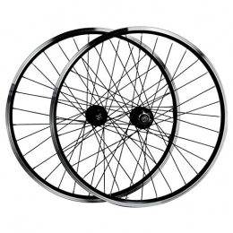 Zatnec Mountain Bike Wheel Zatnec 26in Cycling Wheels, Front 2 Rear 4 Bearing Disc Brake V Brake 7-11 Speed Flywheel Mountain Bike Wheels (Color : Black)