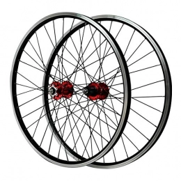 Zatnec Mountain Bike Wheel Zatnec 26in Cycling Wheels, Front 2 Rear 4 Bearing Disc Brake V Brake 7-11 Speed Flywheel Mountain Bike Wheels (Color : Red)