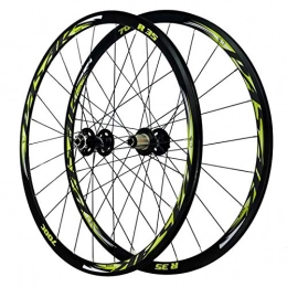 Zatnec Spares Zatnec 700C Cycling Wheels, Double-layer Aluminum Alloy Rim V Brake / disc Brake Off-road Mountain Bike Rear Wheel (Color : Green)