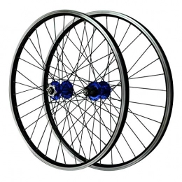 Zatnec Mountain Bike Wheel Zatnec Bike Wheelset, 26 Inches Double Wall Rim Quick Release Disc Brake Mountain Bike V Brake Cycling Wheels (Color : Blue)