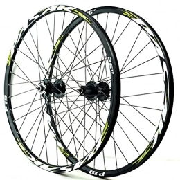Zatnec Spares Zatnec Mountain Bike Wheelset 26 / 27.5 / 29 Aluminum Alloy Rim Black Hub 32 Holes Disc Brake MTB Wheels Front 2 Rear 5 Bearing 7-11 / 12speed (Color : Green, Size : 27.5inch)