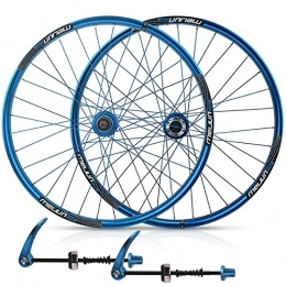 Zatnec Mountain Bike Wheel Zatnec Mountain Bike Wheelset 26", Disc Brake Bike Wheels For 7 8 9 10 Speed Cassette, 32H Bicycle Wheels Quick Release MTB Wheelset Cycling Rim (Color : Blue)