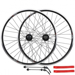 Zatnec Spares Zatnec MTB Bicycle Wheelset 26 Inch Mountain Bike Wheel Double Layer Alloy Rim Sealed Bearing 7-11 Speed Cassette Hub QR Disc Brake (Color : White)