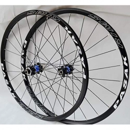 Zatnec Spares Zatnec Ultralight Mountain Bike Wheelset 26 / 27.5 Inch Bicycle Wheel 24 Hole Straight Pull 4 Bearing Disc Brake Wheels Quick Release 7 / 8 / 9 / 10 Speed (Color : Black Carbon Blue Hub, Size : 26inch)