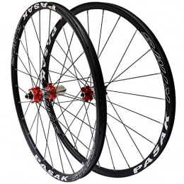 Zatnec Mountain Bike Wheel Zatnec Ultralight Mountain Bike Wheelset 26 / 27.5 Inch Bicycle Wheel 24 Hole Straight Pull 4 Bearing Disc Brake Wheels Quick Release 7 / 8 / 9 / 10 Speed (Color : Red Carbon Red Hub, Size : 27.5inch)