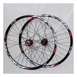 ZCXBHD Mountain Bike Wheel ZCXBHD 26'' 27.5" 29" Disc Brake mountain bicycle wheels Alloy Rim Cassette Hub Sealed Bearing QR MTB Bike Wheelset 32Holes 7-11 Speed (Color : Red, Size : 26inch)