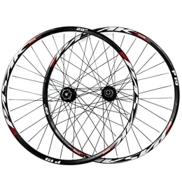 ZCXBHD Spares ZCXBHD 26 / 27.5 / 29 Inch Bicycle Wheelset Barrel Shaft Hybrid Mountain Bike Wheels Double Wall MTB Rim Disc Brake Quick Release 32H 7-11 Speed (Color : Red, Size : 29in)