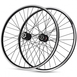 ZCXBHD Mountain Bike Wheel ZCXBHD 26 27.5 29in Mountain Bike Wheelset Front 2 Rear 4 Bearing Hub Disc / V Brake QR Double Wall 7 8 9 10 11 Speed Cassette Flywheel 32 Holes (Color : Black, Size : 26in)