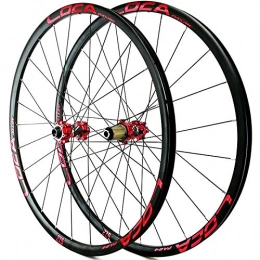 ZCXBHD Mountain Bike Wheel ZCXBHD 26 / 27.5 / 29in MTB Bicycle Wheelset Hybrid Mountain Bike Wheels Rim Disc Brake Front & Rear Wheel Thru axle 8 / 9 / 10 / 11 / 12 Speed 24H (Color : Red, Size : 29in)