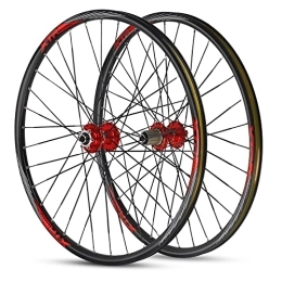 ZCXBHD Spares ZCXBHD 26 / 27.5 / 29in MTB Wheelset 120 Ring Front 2 Rear 5 Bearings Front Rear Wheel Quick Release Disc Brake Rim Height 21mm 8 9 10 11 Speed 32H (Color : Red, Size : 26in)