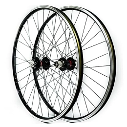 ZCXBHD Spares ZCXBHD 26 27.5 29inch MTB Mountain Bike Wheelset 4 Bearing Quick Release Disc / V Brake 7 8 9 10 11 Speed Cassette Freewheel Double Wall Aluminum Alloy Rim (Color : Black hub, Size : 27.5in)
