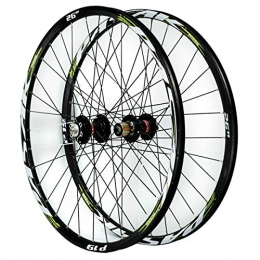 ZCXBHD Mountain Bike Wheel ZCXBHD 26 / 27.5 / 29inch MTB Wheelset Disc Brake Mountain Bike Front And Rear Wheel Sealed Bearing Double Wall Quick Release 7 8 9 10 11 Speed (Color : Green, Size : 26in)