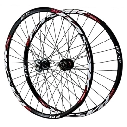 ZCXBHD Spares ZCXBHD 26 / 27.5 / 29inch MTB Wheelset Mountain Bike Wheel Disc Brake Double Wall Rim Quick Release 7 8 9 10 11 Speed Cassette Freewheel 32 Holes (Color : Red, Size : 27.5in)