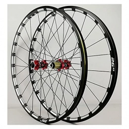 ZCXBHD Spares ZCXBHD 26“27.5" Cassette Mountain Bike Wheelset Aluminum Alloy Disc Brake Thru Axle High Strength Aluminum Alloy Rim Bike Wheel Suitable 7 8 9 10 11 12 Speed with Rivets (Color : Red, Size : 26in)