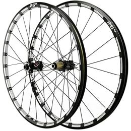 ZCXBHD Mountain Bike Wheel ZCXBHD 26 / 27.5 In Bicycle Wheelset Hybrid Mountain Bike Wheels Double Walled Aluminum Alloy MTB Rim Disc Brake Thru Axle 24 Holes 7 / 8 / 9 / 10 / 11 / 12 Speed Cassette (Color : Black, Size : 27.5in)