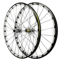 ZCXBHD Mountain Bike Wheel ZCXBHD 26 / 27.5in Mtb Front Rear Wheel Thru axle Mountain Bike Wheel Set Disc Brake Three Sides CNC 7 / 8 / 9 / 10 / 11 / 12 Speed 24 Holes (Color : Silver hub, Size : 26in)