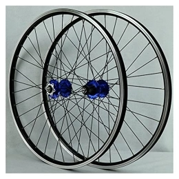 ZCXBHD Mountain Bike Wheel ZCXBHD 26 / 29 Inch Bicycle Front + Rear Wheel Double Walled Aluminum Alloy MTB Rim Fast Release V / Disc Brake Mountain Bike Wheelset 32 Holes 7-11 Speed Cassette (Color : Blue, Size : 29in)