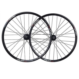 ZCXBHD Mountain Bike Wheel ZCXBHD 26 Inch Mountain Bike Disc Brake Wheelset Bicycle Wheel Aluminum Alloy Quick Release 7 / 8 / 9 / 10 / 11 / 12 Speed Flywheel 32 Hole (Color : Black)