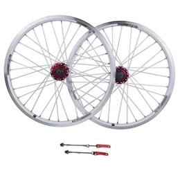 ZCXBHD Mountain Bike Wheel ZCXBHD 26 Inch Mountain Bike Wheelset Disc / V Brake Aluminum Alloy Bicycle Front Rear Wheel 8 / 9 / 10 / 11speed Quick Release 32 Hole (Color : White)