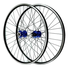 ZCXBHD Mountain Bike Wheel ZCXBHD 26 Inch Mountain Bike Wheelset Disc / V Brake Mtb Front & Rear Wheel Sealed Bearing 7 8 9 10 11 Speed Cassette Quick Release (Color : Blue hub)