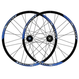 ZCXBHD Mountain Bike Wheel ZCXBHD 26 Inch Mountain Bike Wheelset Quick Release Hub Disc Brake Bicycle Wheels Aluminum Alloy Double Wall Rim 7 8 9 Speed (Color : Blue)