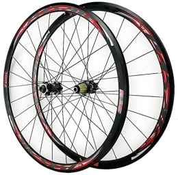ZCXBHD Spares ZCXBHD 700C Disc Brake Road Bike Wheelset Thru Axle Mountain Bike Front + Rear Wheel Cyclocross Road V / C Brake 7 / 8 / 9 / 10 / 11 / 12 Speed (Color : Red)