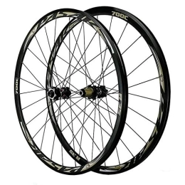 ZCXBHD Mountain Bike Wheel ZCXBHD 700C Front + Rear Wheel Set Disc Brake Cyclocross Road Hybrid / Mountain Bike V / C Brake 7 / 8 / 9 / 10 / 11 / 12 Speed Flywheels (Color : Black, Size : QR)
