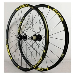 ZCXBHD Spares ZCXBHD Bicycle Wheelset 26 / 27.5 / 29in For MTB Aluminum Alloy Double Wall Rims Disc Brake 7-12 Speed Cassette 6 Sealed Bearing QR 24H (Color : Yellow, Size : 27.5in)
