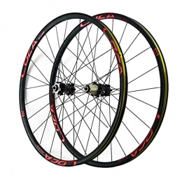 ZCXBHD Mountain Bike Wheel ZCXBHD BMX Road Bike Fast Release Wheels Disc Brake Wheel Aluminum Alloy Rim 24 Holes 700C Bicycle Wheel (Front + Rear) for Mountain Bike Parts (Color : Red-1, Size : 700C)