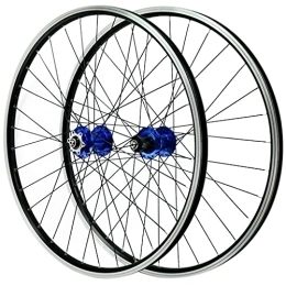 ZCXBHD Mountain Bike Wheel ZCXBHD Front + Rear Bike Wheelset 26 / 29 inch Double Walled Alloy Rim MTB Bike Wheel Set Quick Release 32 Holes V Brake / Disc Brake QR 7 8 9 10 11 Speed Cassette (Color : Blue, Size : 26in)