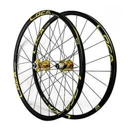 ZCXBHD Spares ZCXBHD Mountain Bike Wheelset 26 / 27.5 / 29" Bicycle Wheel Front and Rear Double-walled Aluminum Alloy Rim Quick Release Disc Brake 24 Holes 7 8 9 10 11 12 Speed (Color : Gold-2, Size : 29in)