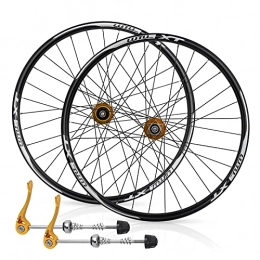ZCXBHD Mountain Bike Wheel ZCXBHD Mountain Bike Wheelset 26 / 27.5 / 29 Inch Bicycle Wheel (100 * 9mm / Front 135 * 10mm / Rear) Aluminum Alloy MTB Rim Disc Brake Quick Release 32H 8-11 Speed (Color : Gold, Size : 27.5 inch)