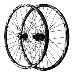 ZCXBHD Mountain Bike Wheel ZCXBHD Mountain Bike Wheelset 26 / 27.5 / 29 Inch MTB Bicycle Rear Wheel Double Walled Aluminum Alloy Rim Disc Brake Quick Release 7 / 8 / 9 / 10 / 11 / 12 Speed (Color : Green, Size : 26in)