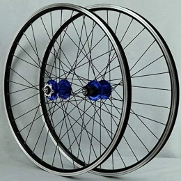 ZCXBHD Mountain Bike Wheel ZCXBHD Mountain Bike Wheelset 26 / 29 Inch Bicycle Wheel (Front + Rear) Double-walled Aluminum Alloy Rim Quick Release V / Disc Brake 32H 7-11 Speed (Color : Blue, Size : 29in)