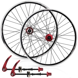 ZCXBHD Spares ZCXBHD Mountain Bike Wheelset 26 Inch Alloy Disc Brake Sealed Bearing Bicycle Wheel 7 / 8 / 9 / 10 Speed Cassette 32H Rim For Alloy V / disc Brake Dual-purpose Wheelset Quick Release (Color : Black)