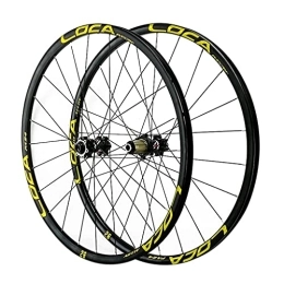 ZCXBHD Spares ZCXBHD Mountain Bike Wheelset for 26 / 27.5 / 29 in Light-Alloy MTB Rim Disc Brake Front & Rear Wheel Thru Axle 24 Holes 8 / 9 / 10 / 11 / 12 Speed Flywheel (Color : Gold, Size : 29in)
