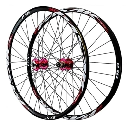 ZCXBHD Mountain Bike Wheel ZCXBHD MTB 26 / 27.5 / 29inch Mountain Bike Wheelset Disc Brake Double Wall Rim Quick Release 7 8 9 10 11 Speed Cassette Freewheel 32 Holes (Color : Red, Size : 26in)