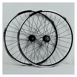ZCXBHD Mountain Bike Wheel ZCXBHD MTB Bicycle Wheels 26 / 29 Inch Double Wall Wheelset Quick Release Hub Alloy Rim V / Disc Brake 32 Holes Cycling Wheels 7 8 9 10 11 Speed Cassette (Color : Black, Size : 26in)
