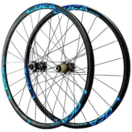 ZCXBHD Mountain Bike Wheel ZCXBHD MTB Bicycle Wheelset barrel shaft 26 / 27.5 / 29in 24-hole 8-12 Speed Mountain Bike Wheels Rim Disc Brake Front & Rear Wheel Thru axle (Color : Blue, Size : 26in)