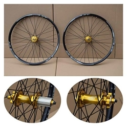 ZCXBHD Spares ZCXBHD MTB Mountain Bike wheelset 26 27.5 29er 7-11 Speed No carbon bicycle wheels Double Layer Alloy Mountain BikeWheel 32H for Disc brake (Color : Gold, Size : 29inch)